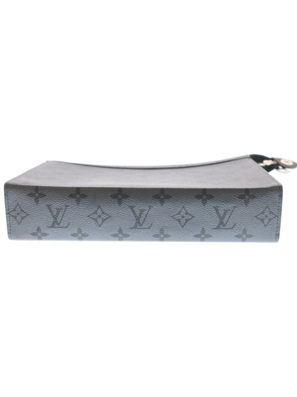 Louis Vuitton Monogram Eclipse Reverse Pochette Voyage Clutch Dark Gray Silver - Picture 6 of 7